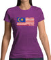 Malaysia Grunge Style Flag Womens T-Shirt