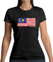 Malaysia Grunge Style Flag Womens T-Shirt