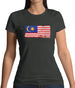 Malaysia Grunge Style Flag Womens T-Shirt