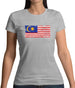 Malaysia Grunge Style Flag Womens T-Shirt