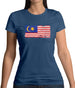 Malaysia Grunge Style Flag Womens T-Shirt