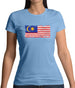 Malaysia Grunge Style Flag Womens T-Shirt