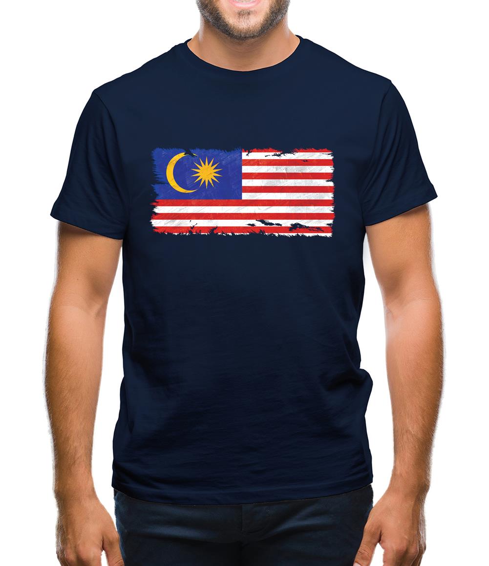 Malaysia Grunge Style Flag Mens T-Shirt