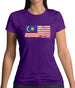 Malaysia Grunge Style Flag Womens T-Shirt