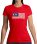 Malaysia Grunge Style Flag Womens T-Shirt