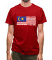 Malaysia Grunge Style Flag Mens T-Shirt