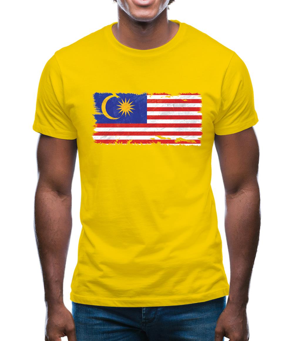 Malaysia Grunge Style Flag Mens T-Shirt