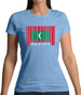 Maldives Barcode Style Flag Womens T-Shirt