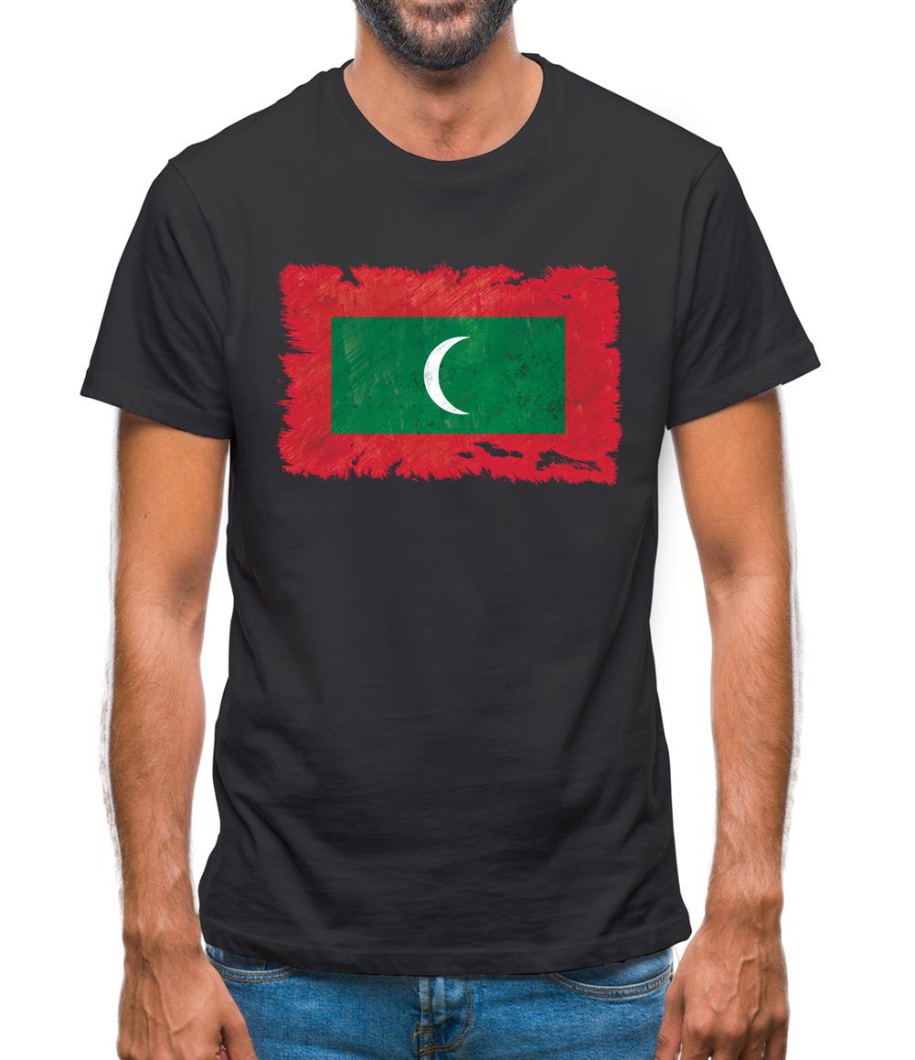 Maldives Grunge Style Flag Mens T-Shirt