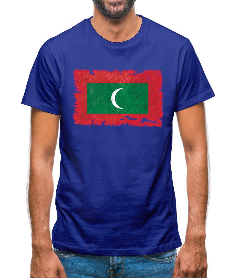 Maldives Grunge Style Flag Mens T-Shirt