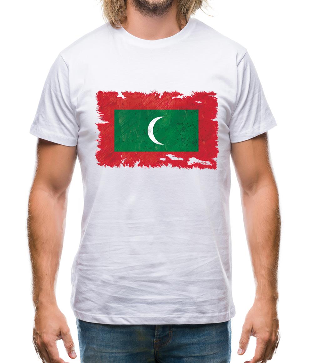 Maldives Grunge Style Flag Mens T-Shirt
