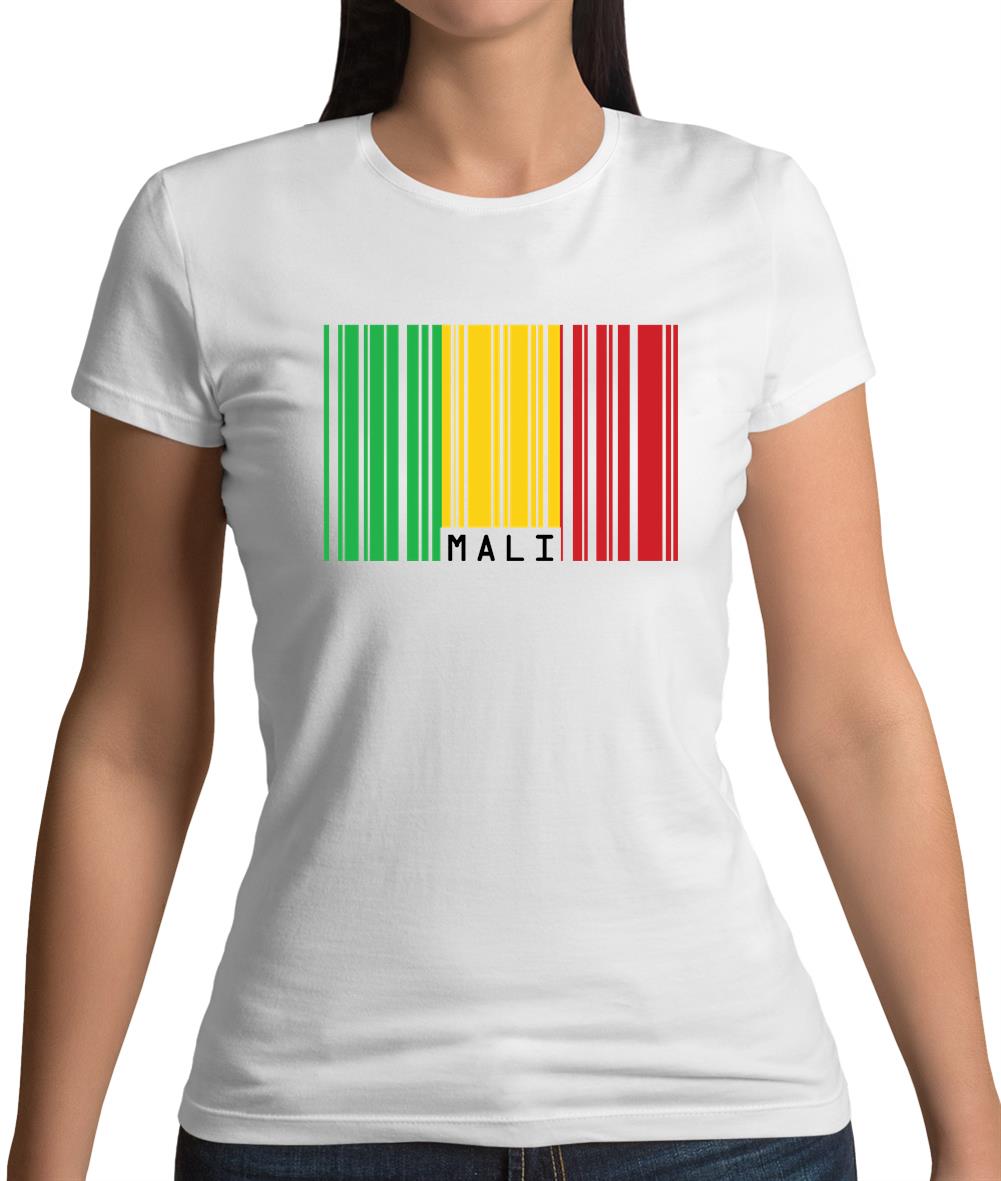 Mali Barcode Style Flag Womens T-Shirt
