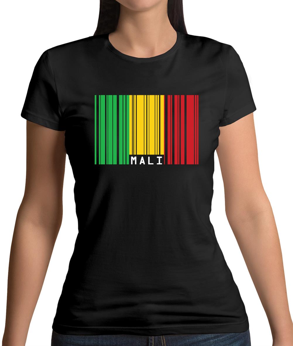 Mali Barcode Style Flag Womens T-Shirt