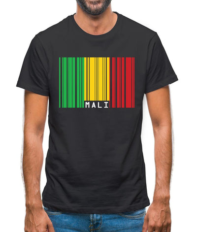 Mali Barcode Style Flag Mens T-Shirt