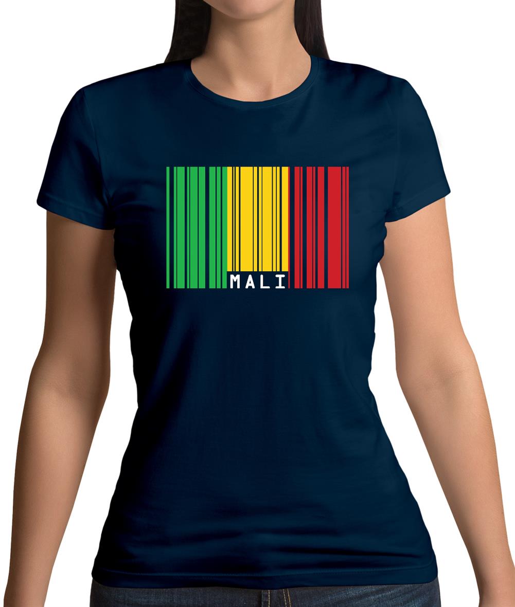 Mali Barcode Style Flag Womens T-Shirt