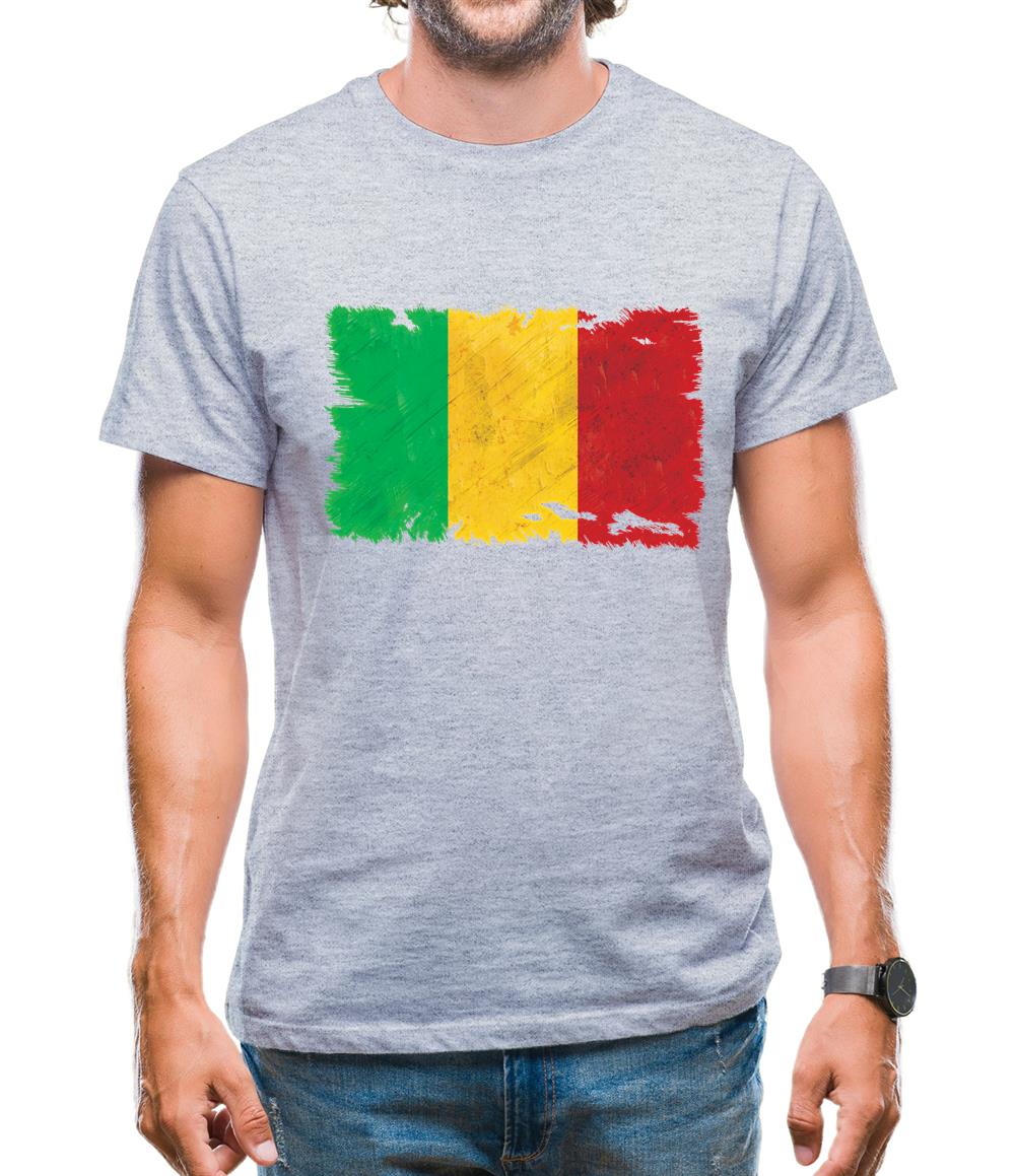 Mali Grunge Style Flag Mens T-Shirt