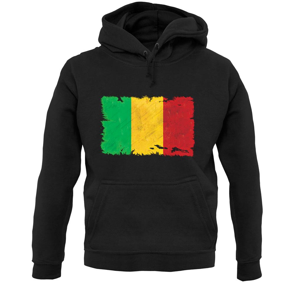 Mali Grunge Style Flag Unisex Hoodie