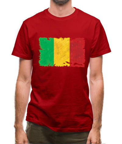 Mali Grunge Style Flag Mens T-Shirt