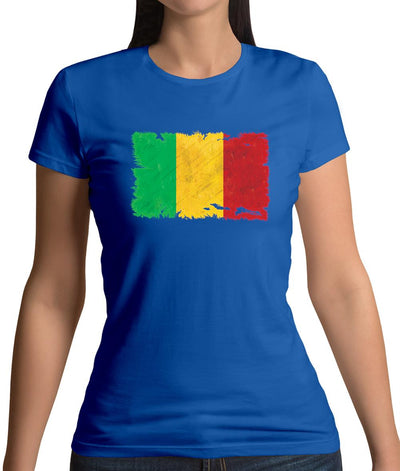 Mali Grunge Style Flag Womens T-Shirt