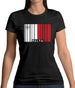 Malta Barcode Style Flag Womens T-Shirt