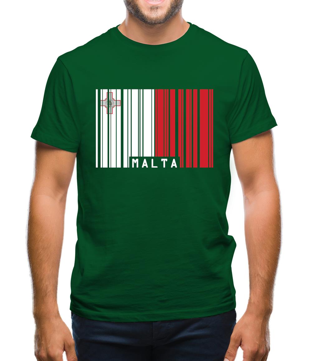 Malta Barcode Style Flag Mens T-Shirt