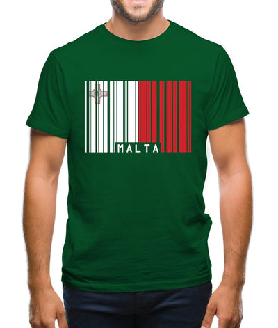 Malta Barcode Style Flag Mens T-Shirt
