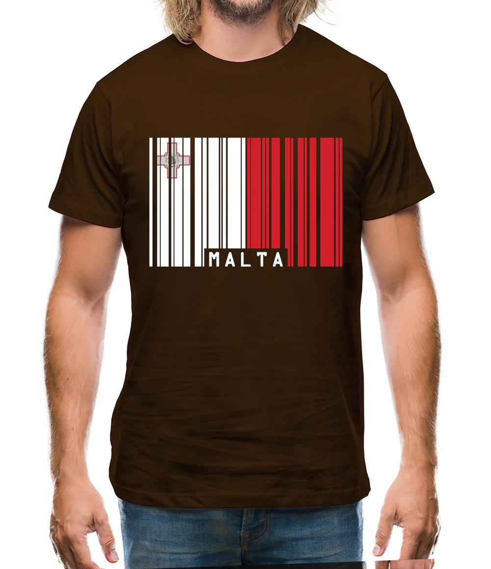 Malta Barcode Style Flag Mens T-Shirt