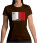 Malta Barcode Style Flag Womens T-Shirt