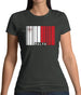 Malta Barcode Style Flag Womens T-Shirt