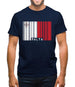 Malta Barcode Style Flag Mens T-Shirt