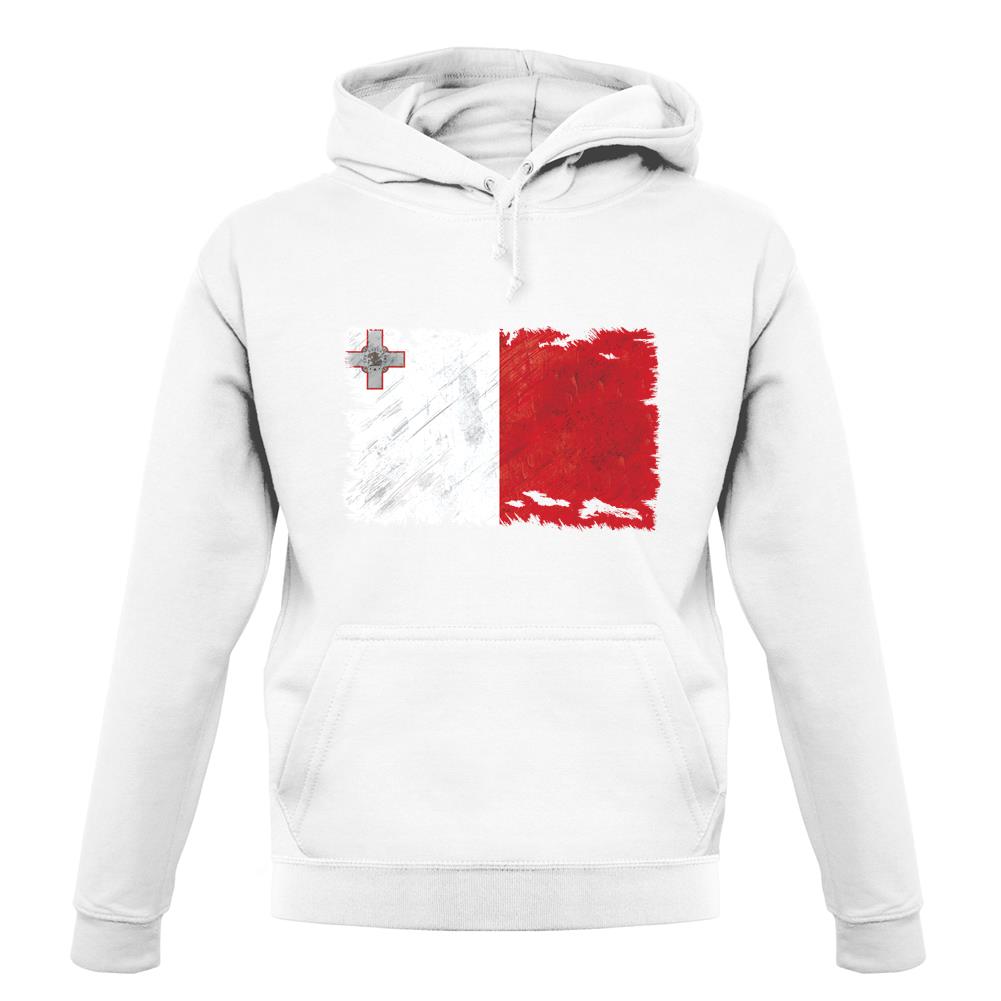 Malta Grunge Style Flag unisex hoodie