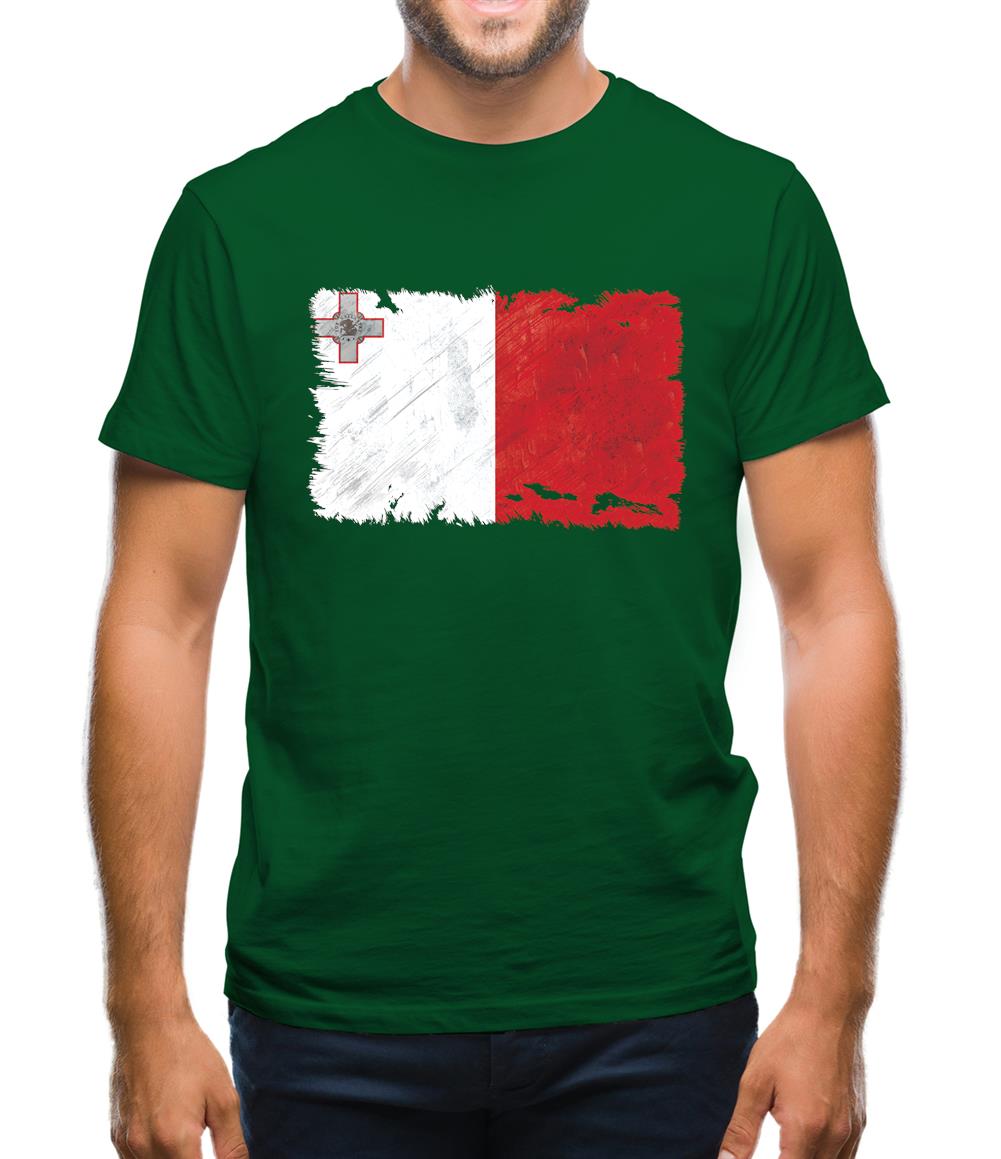 Malta Grunge Style Flag Mens T-Shirt