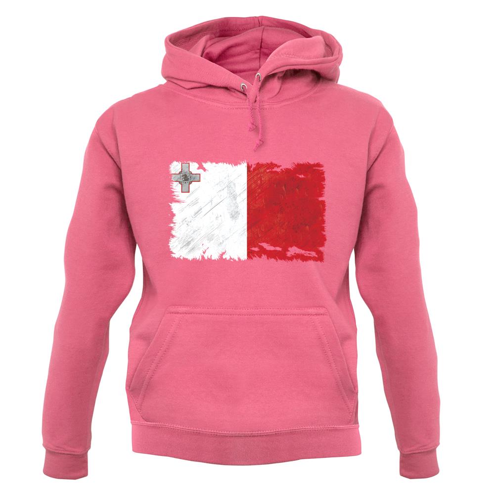 Malta Grunge Style Flag unisex hoodie