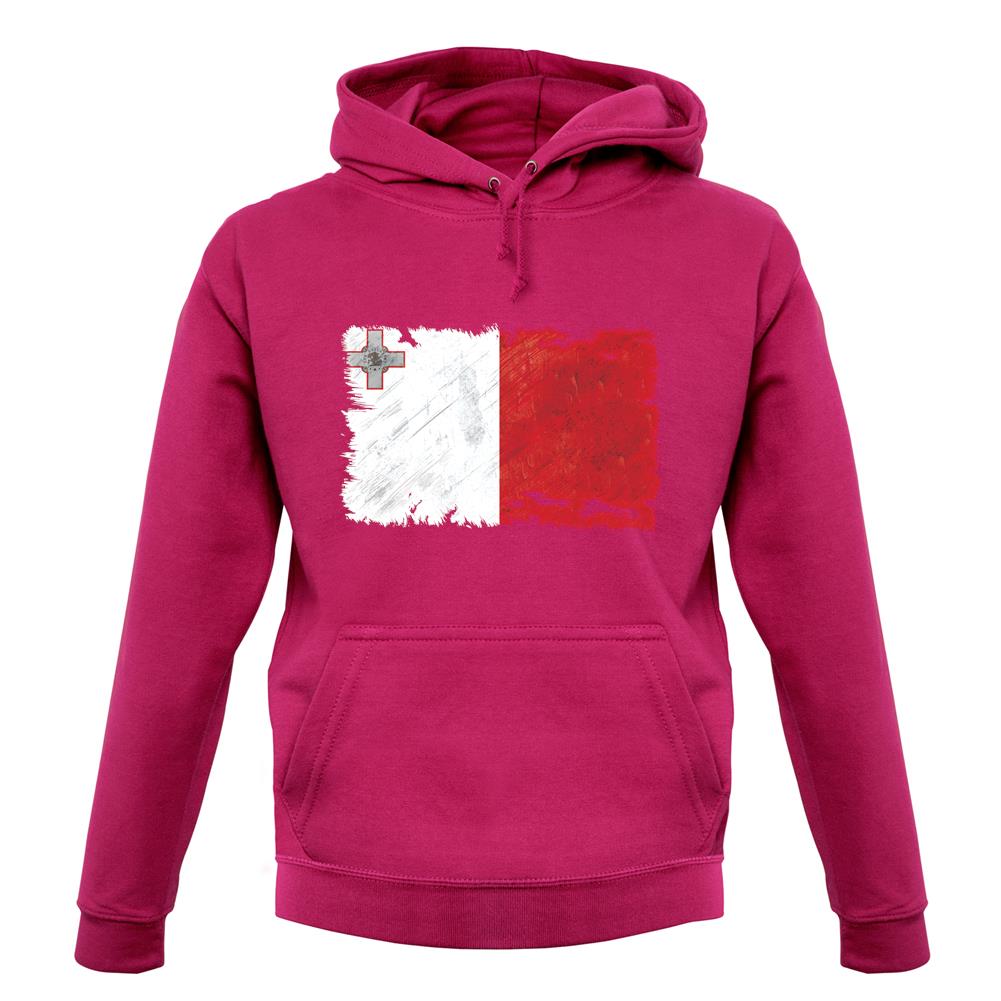 Malta Grunge Style Flag unisex hoodie