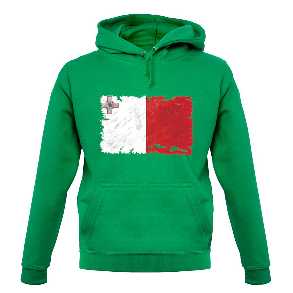 Malta Grunge Style Flag unisex hoodie