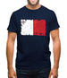 Malta Grunge Style Flag Mens T-Shirt