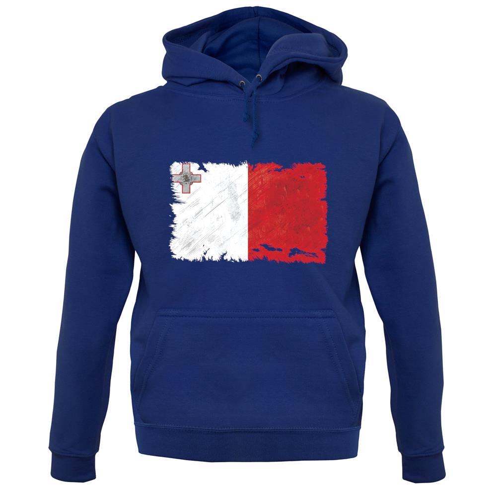 Malta Grunge Style Flag unisex hoodie