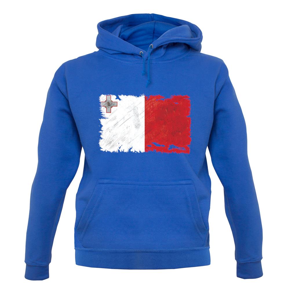 Malta Grunge Style Flag unisex hoodie