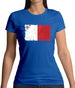 Malta Grunge Style Flag Womens T-Shirt