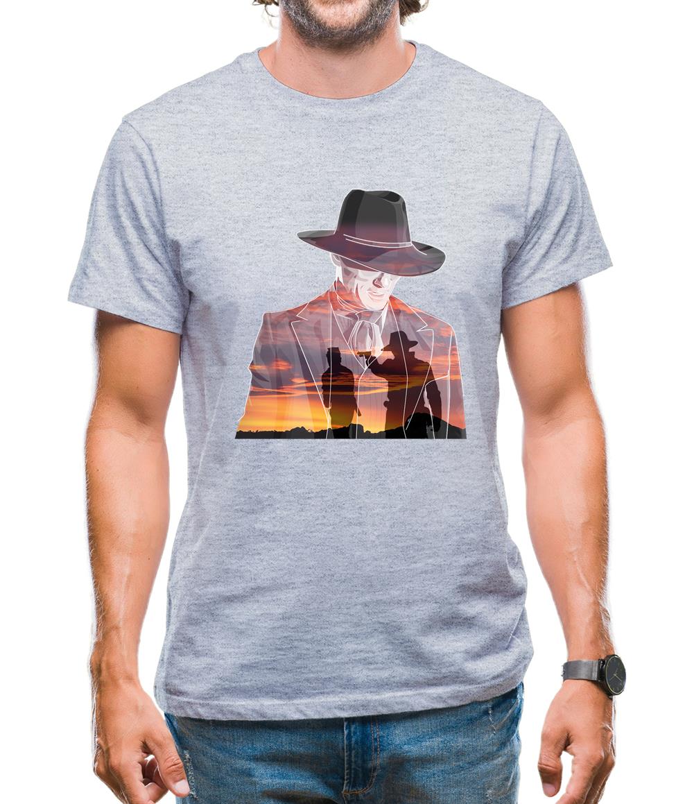 Man in Black Double Exposure Mens T-Shirt