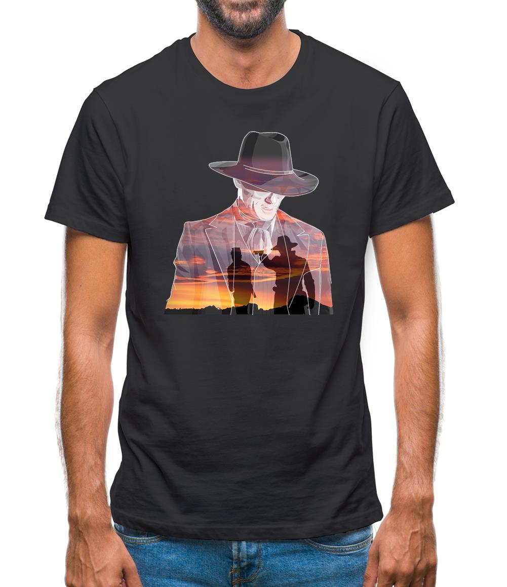 Man in Black Double Exposure Mens T-Shirt