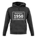Manufactured 1950 - 100% Original Parts unisex hoodie