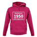 Manufactured 1950 - 100% Original Parts unisex hoodie