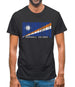 Marshall Islands  Barcode Style Flag Mens T-Shirt
