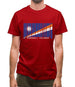 Marshall Islands  Barcode Style Flag Mens T-Shirt