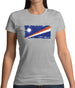 Marshall Islands Grunge Style Flag Womens T-Shirt