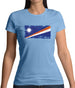 Marshall Islands Grunge Style Flag Womens T-Shirt