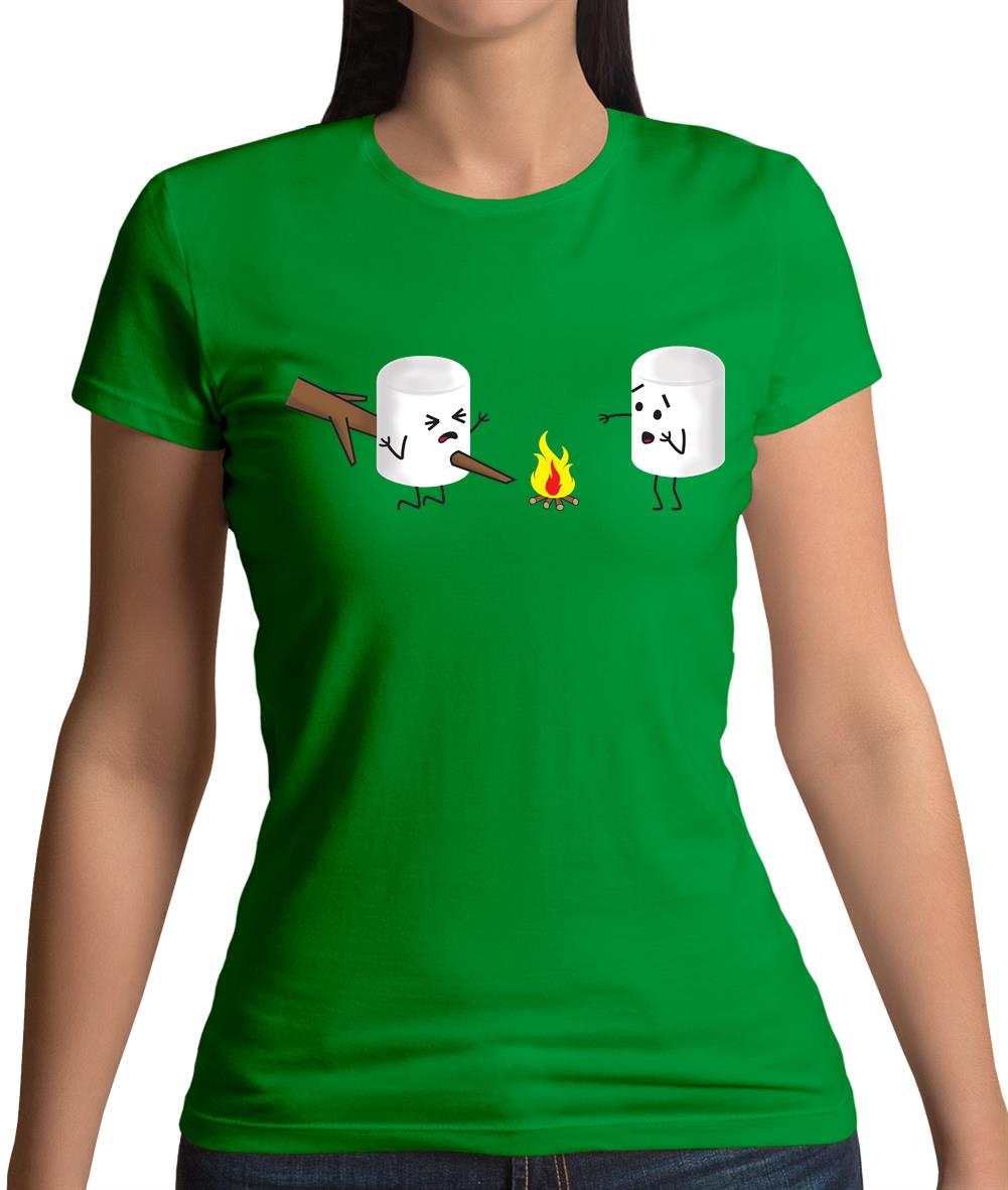 Marshmallow Horror Scene Womens T-Shirt