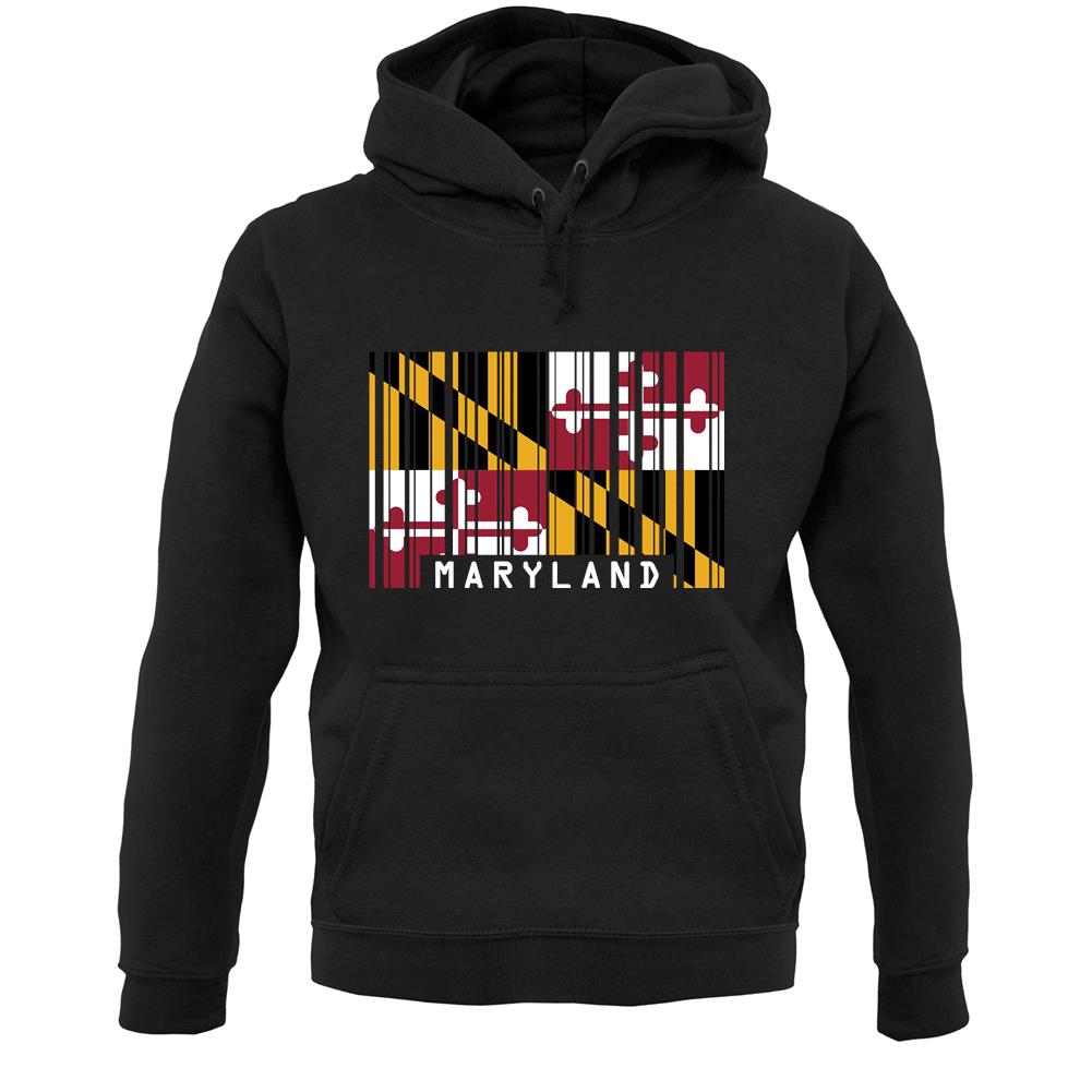 Maryland Barcode Style Flag Unisex Hoodie