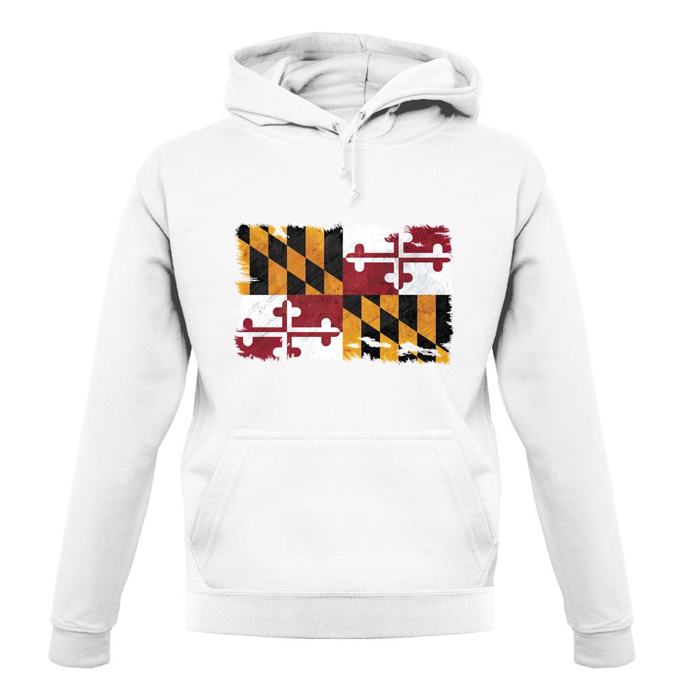 Maryland Grunge Style Flag unisex hoodie